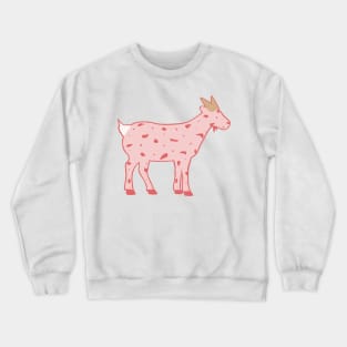 Strawberry Ice Cream Goat (pink background) Crewneck Sweatshirt